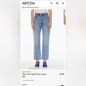 Aritzia Denim Forum The Joni High Rise Loose Wide Leg Jeans 29L